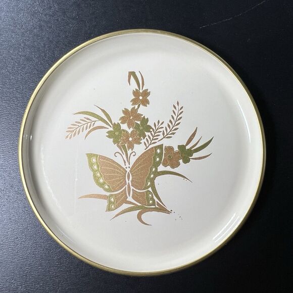 Otagiri Japan Cho-Cho Gold Vintage Butterfly Lacquerware Coaster Set - Picture 10 of 16